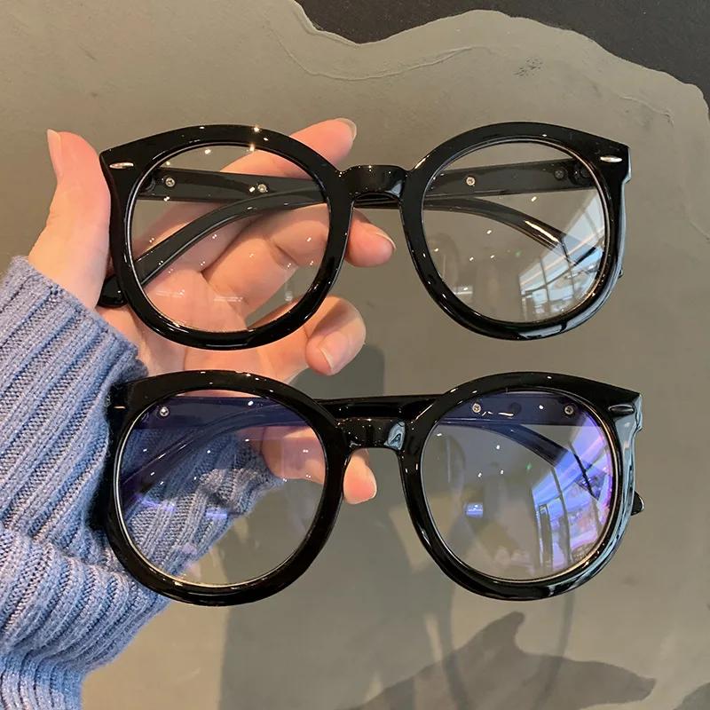 Anti-Blue Light Near Sight Glasses Retro Round Large Frame Myopia Eyeglasses Optical Spectacle Frame Computer Eyewear