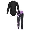 Mädchen-Gymnastik-Outfits, Kinder-Tanz-Ballett-Trikot und Stretch-Leggings-Set, athletischer Biketard