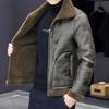 Two-sided Jacket for Men's Winter Lapel Granular Fleece Warm Top Fur Integrated High-end Casual Jacket