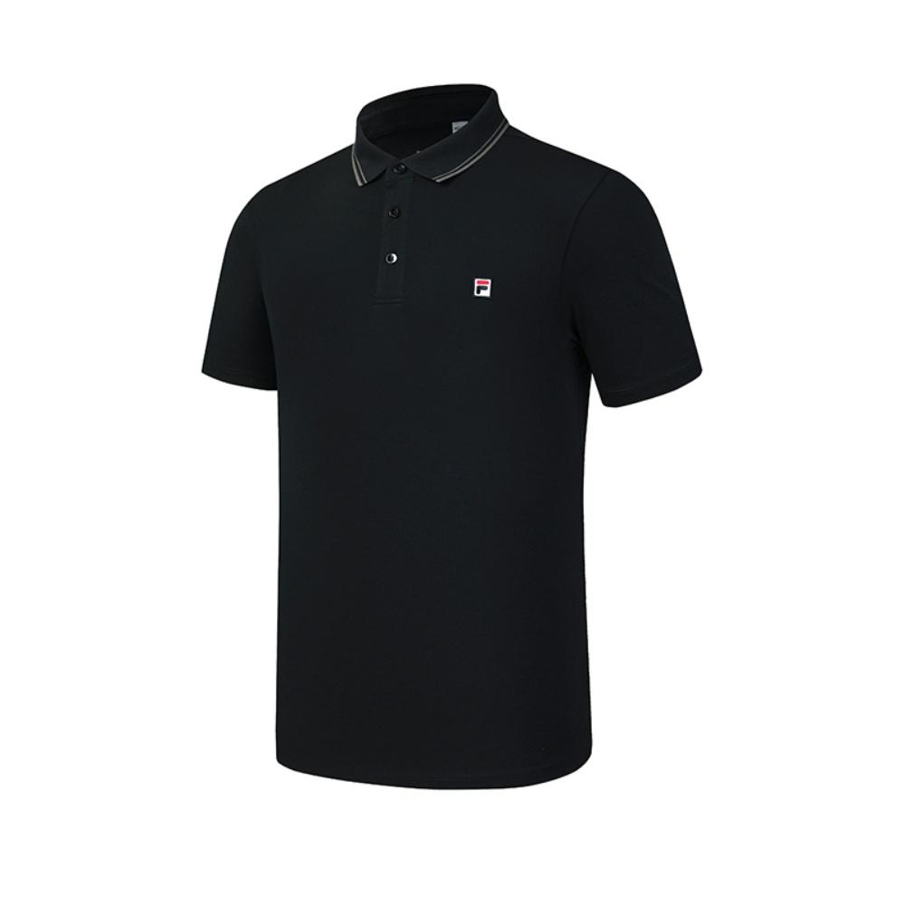 

Fila Теннис Классическая Мода Простой Спортивный Повседневный Универсальный Удобный Вязаный Короткий Рукав Рубашка-поло Мужские Топы Черный A51M623101FBK L