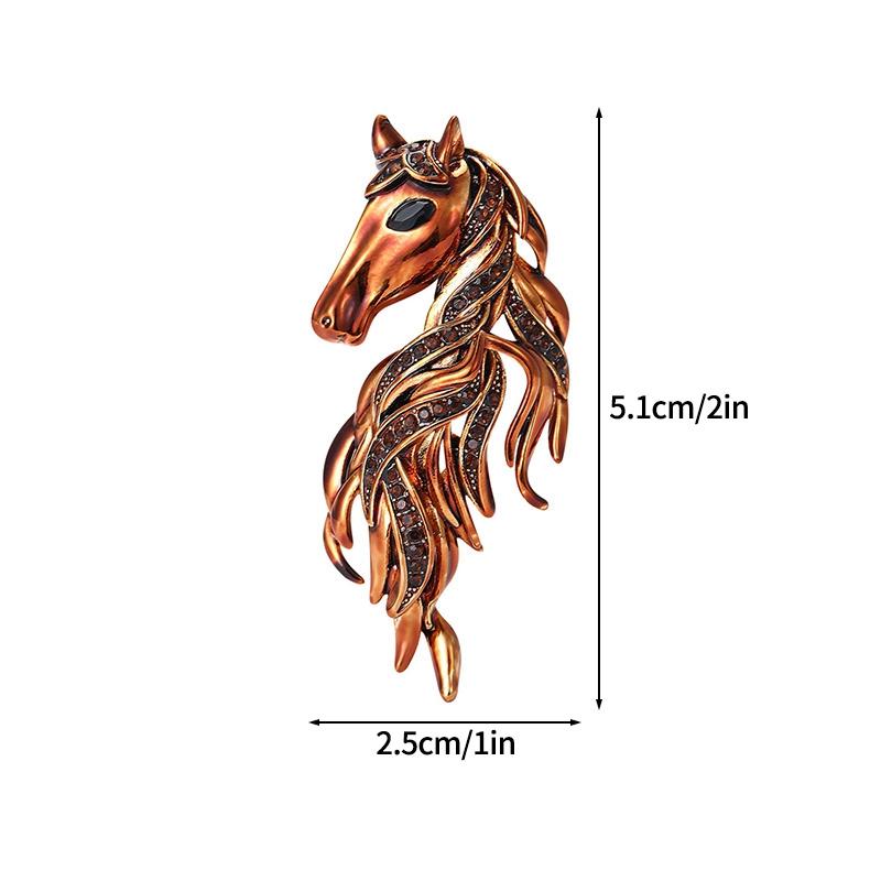 Creative Rhinestone Horse Brooches Party Favors  Animal Lapel Pins Horse Head Brooches  Chinese Latest Year Couple  Present