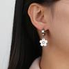 Cazador Gold Color Sakura Flower Pendant Earrings for Women Girls Stainless Steel Jewelry Drop Earrings Gift Wholesale 2026