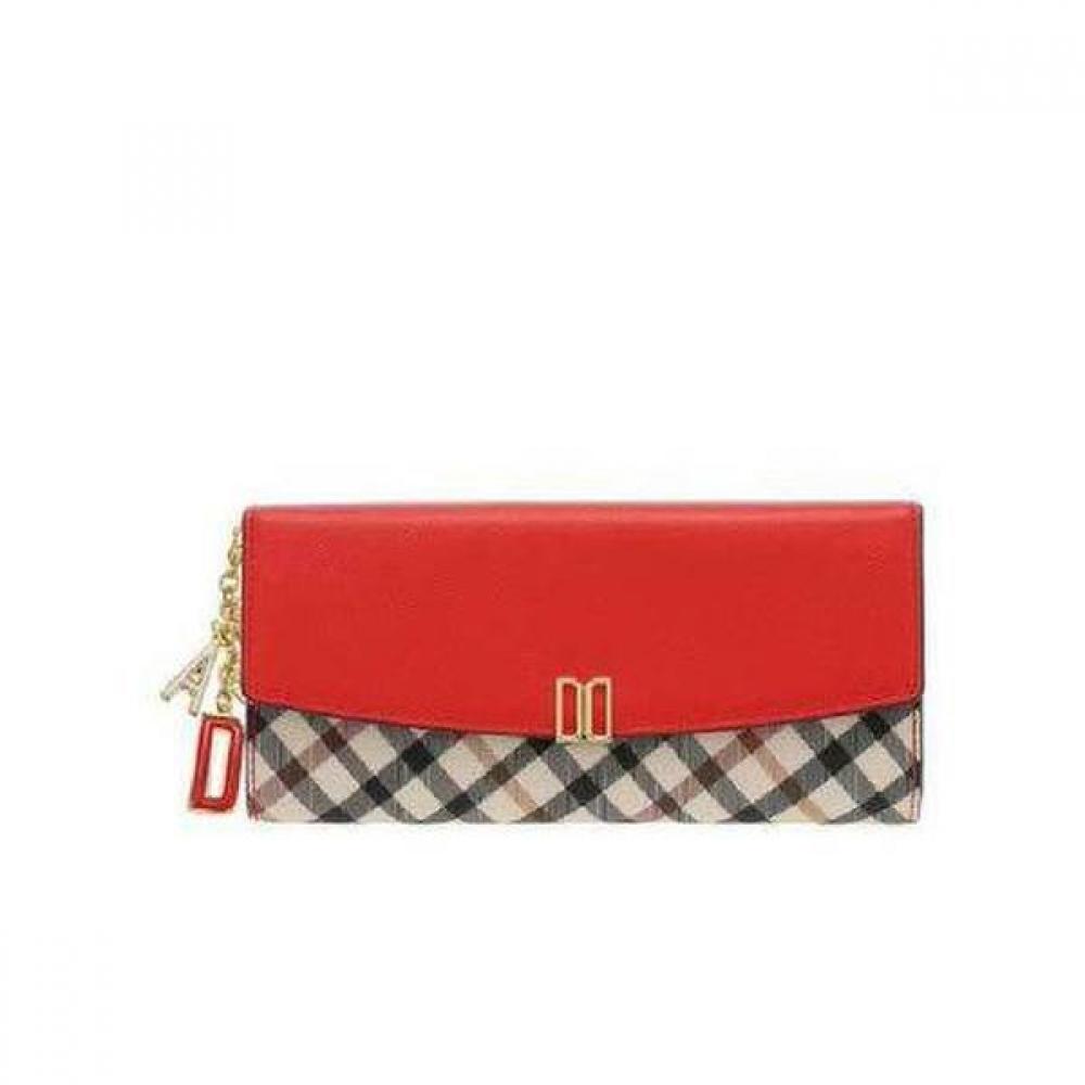 

Daks Red Check Color Dd Logo 3 Fold Long Wallet Single option