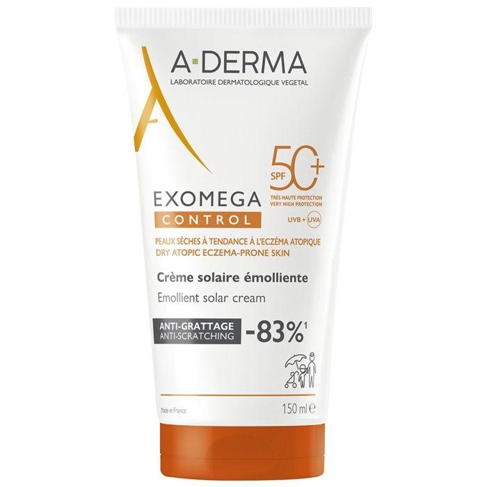 

Пом якшуючий сонцезахисний крем для тіла - A-DERMA - Exomega Control - SPF50+ - 150 мл - Чутлива шкіра