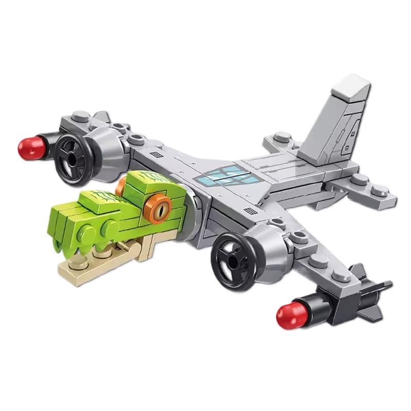 Creativity Building Blocks Italian Brainrot Tung Tung Tung Sahur Crocodile Aircraft Model Splicing Blocks Children's Toys Gifts