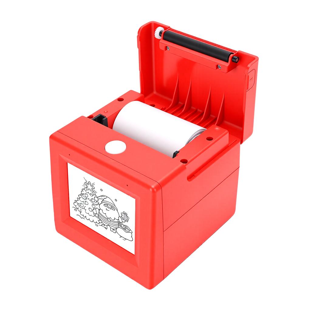 KI-Stimmen-Aufkleberdrucker 2,8 Zoll Bildschirm Sprachaktivierter Thermodrucker mit Farbstiften und Druckpapier für das Studium