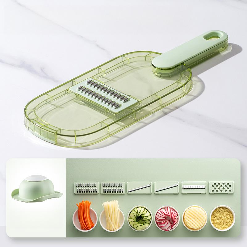 Multifunctional Vegetable Chopper Slicer Shredder Grater, Kitchen Potato Carrot Cucumber Cutter with Hand Guard