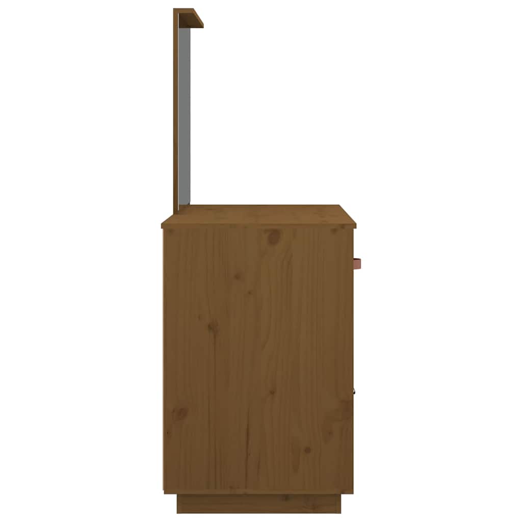 Makeup Table Honey Brown 95 x 50 x 134 cm Solid Pine Wood