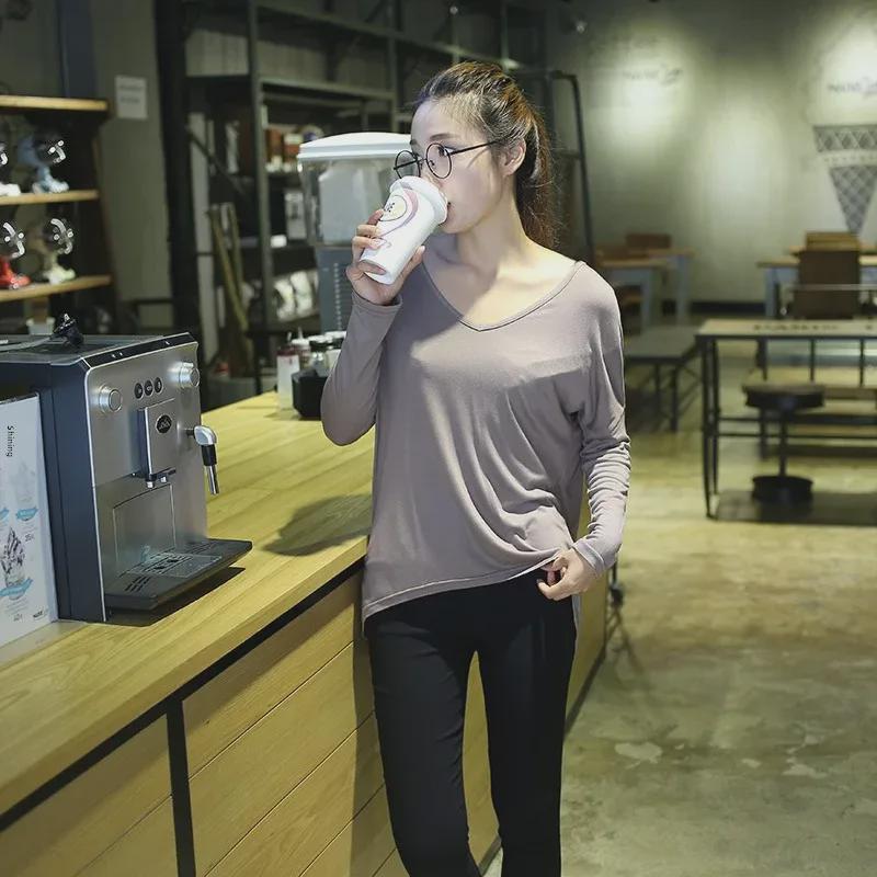 Plus Size V-Neck Batwing Sleeve High-Low Modal Top for Women