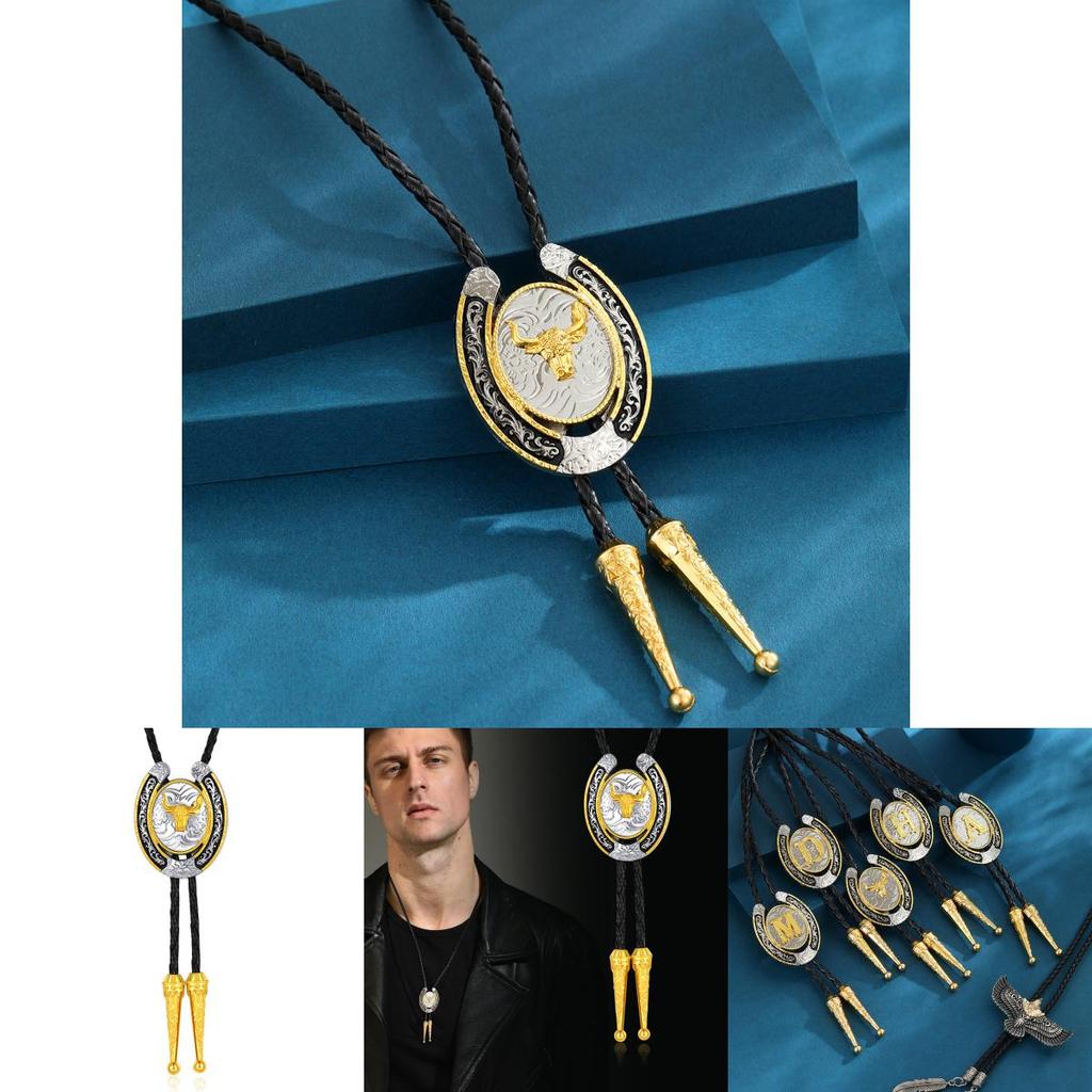 Unique Zinc Alloy Letter Pendant Necklace With Horseshoe Design For Stylish Accessories