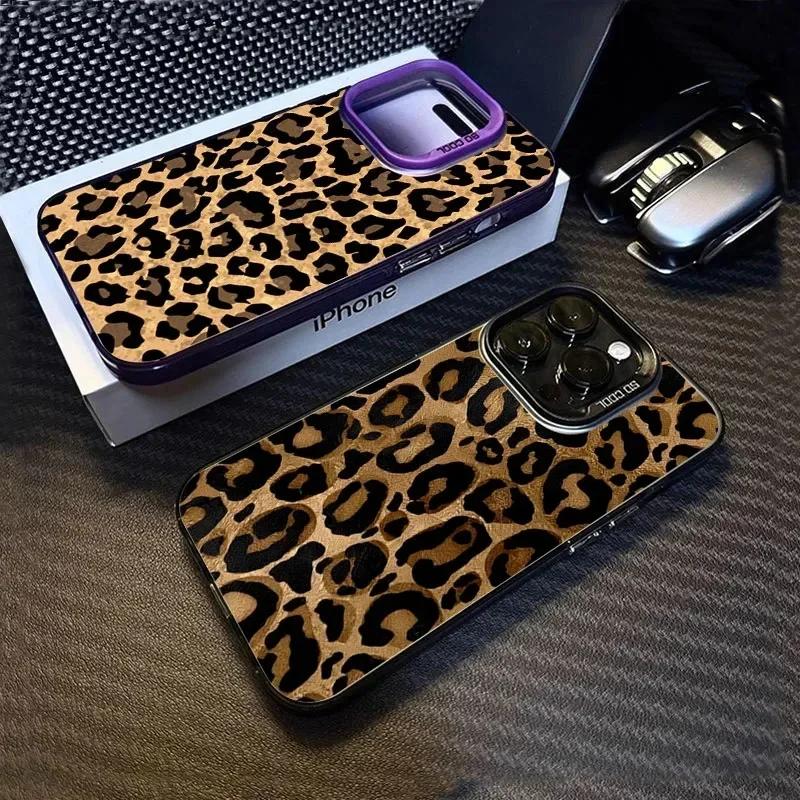 Brown Leopard Anti-drop Armour Phone Case for Samsung A55 5g Case S25 S23 S24 Ultra A34 A15 A35 A54 A53 A13 A16 S22 S21 FE Cover