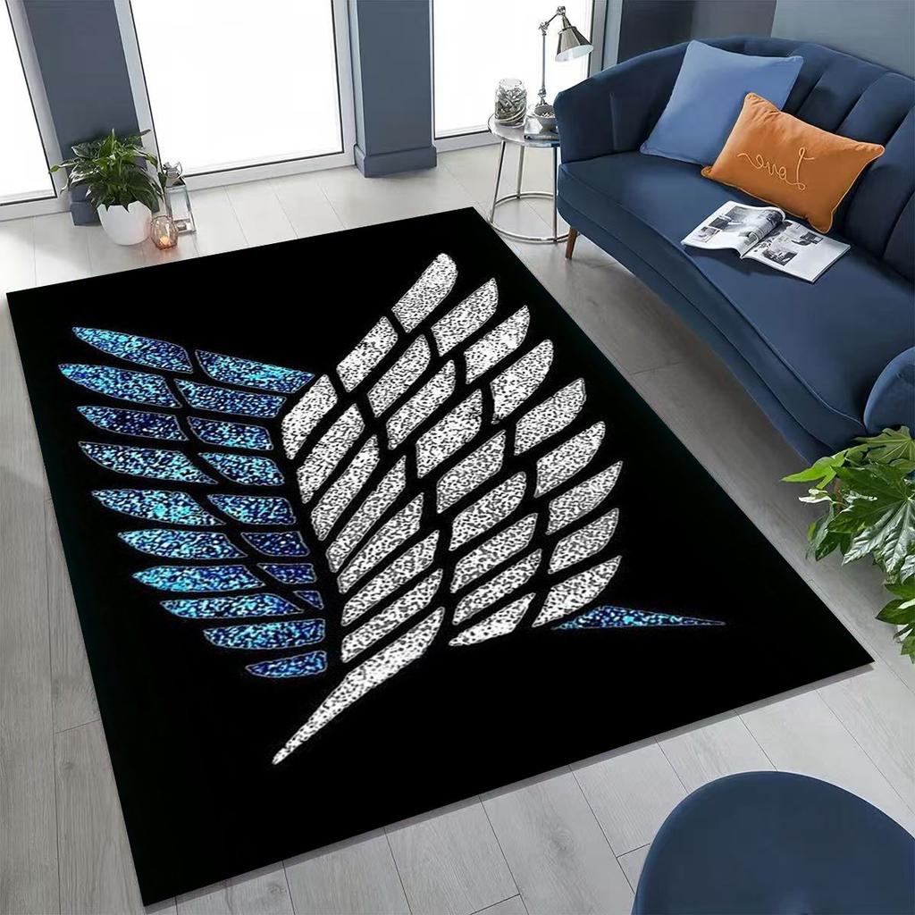 2026 New Anime Attack on Titan Eren Mikasa Cartoon Rug for Bedroom Living Room Sofa Home Doormat Decor,Kids Non-slip Floor Mat