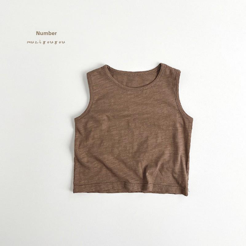 8 spalvų bambuko medvilnės marškinėliai be rankovių kūdikiams - vasaros 2025 m. madingi marškinėliai berniukams ir mergaitėms