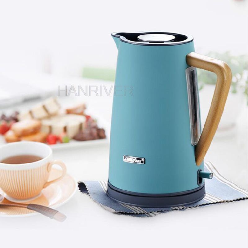 Electric Kettle Tea Coffee Pot Smart Water Thermo Samovar 1.7L 1800W Kitchen Appliances Boiler Blue White 220-240V