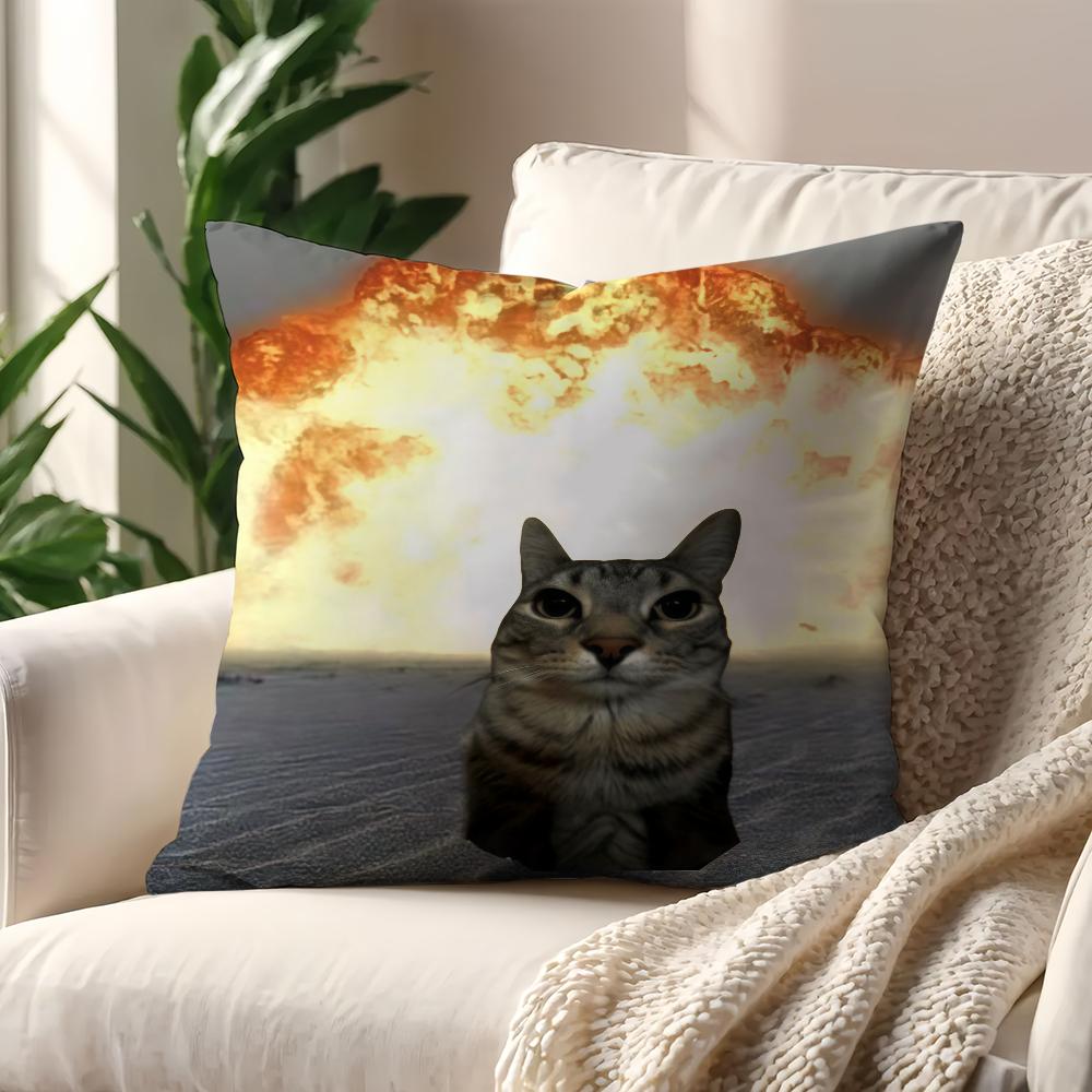 Funny Cat Emojis Boom Cushion Cover Decoration Room Shop Car Best Home Office Coffee Pillow Sofa Printing Nordic Simplicity Hit