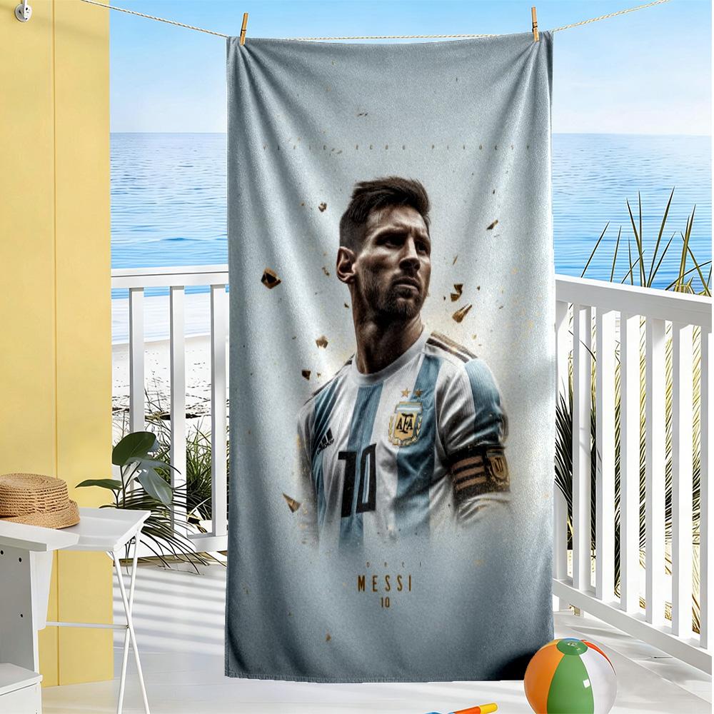 Football Messi Beach Towel Soft Durable Quick-Dry Comfortable Lightweight