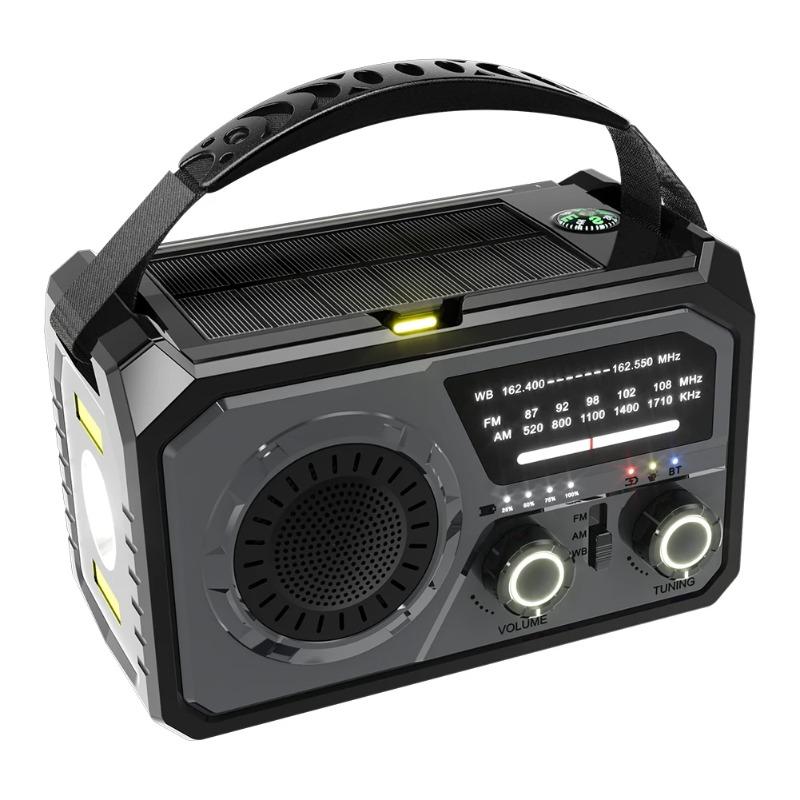 

Emergency Radio AM/FM/WB NOAA Weather Radio Type-C Charging Solar Hand Crank Radio with ED Flashlight Reading Lamp Power Bank сірий колір