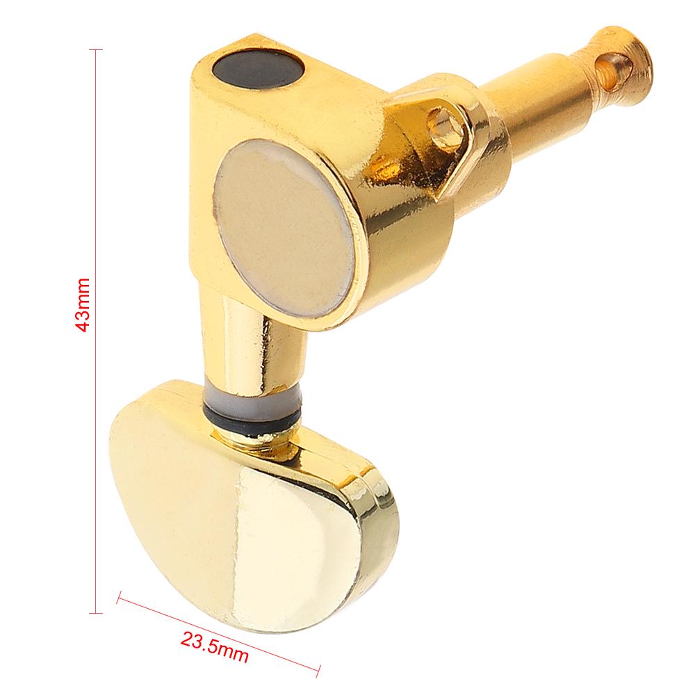 6pcs 40 / 41 Inch Folk Guitar Tuning Pegs 3R+3L All Closed Machine Heads Tuners Gold Black Optional