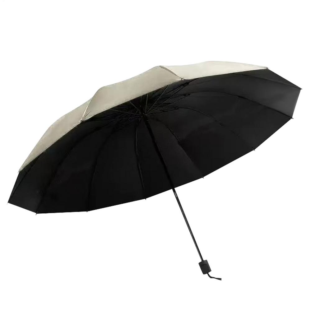 Windproof Rain Umbrellas Parasol Heavy-Duty 12-Rib UV Protection Large Lightweight Folding Umbrella For Outdoor Sun Golf Dorm