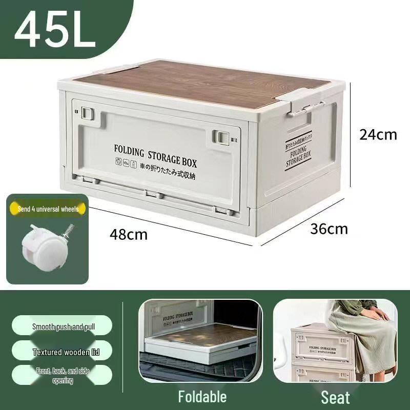 Black Outdoor Camping & Storage Folding Box - Industrial Style for Car Trunk