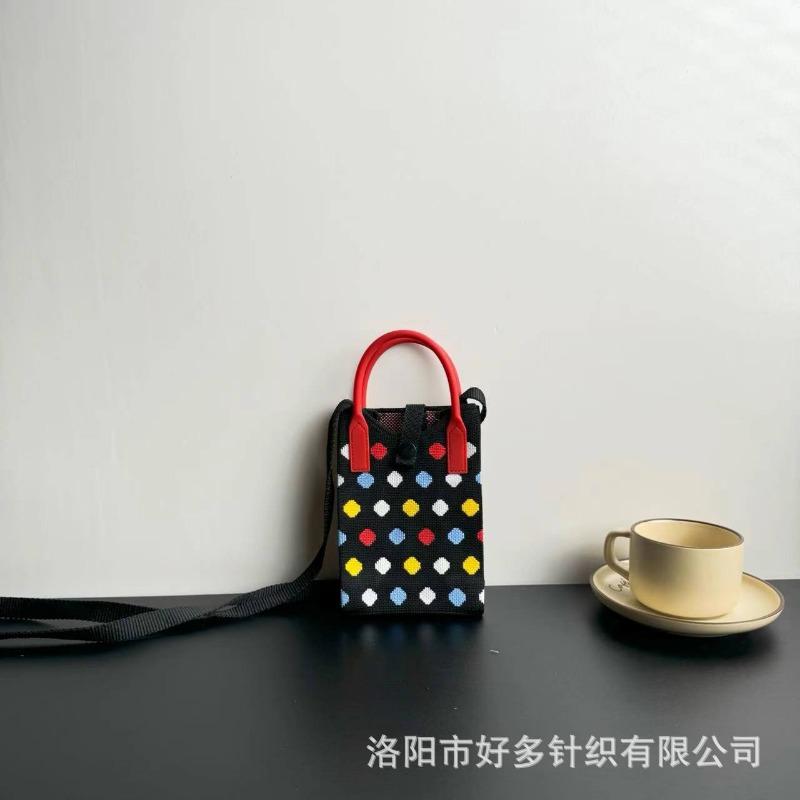 Premium Sense Ns Mobile Phone Bag New Cartoon Knitted Bag Dopamine Niche Versatile Messenger Shoulder Bag Handbag