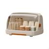 Tea Set Storage Box, Transparent Dustproof Organizer with Lid, Desktop Tray for Living Room,