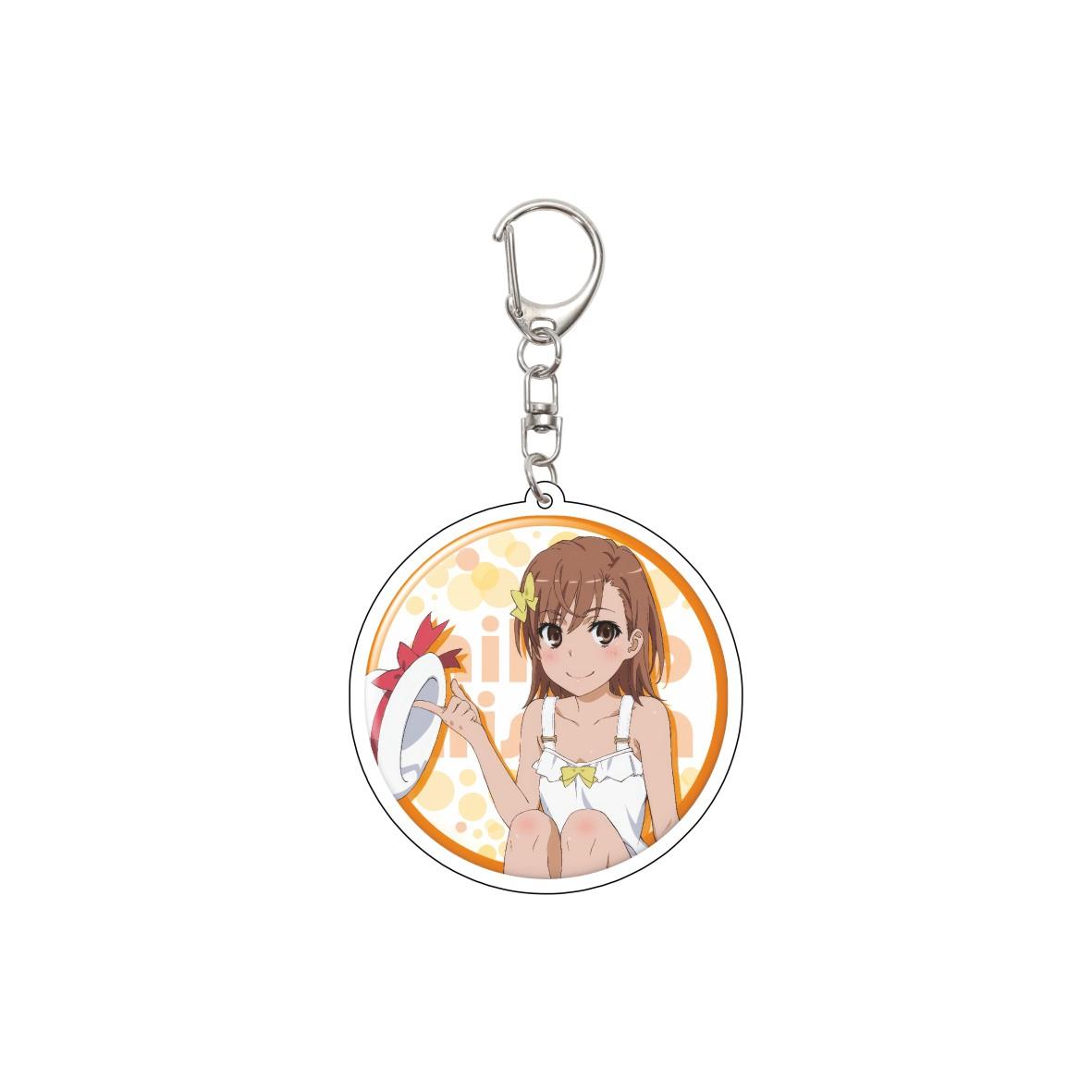 

55MM Anime A Certain Scientific Railgun Keychain Misaka Mikoto/Shirai Kuroko Key Chain Acrylic Model Plate Christmas Gifts 55MM