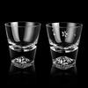 Fujisan Glass Sakura Kiriko Rocks Glass Set (270cc) - Premium, Handcrafted by Artisans, Comes in a Paulownia Wood Box. Perfect for Sake, Beer, or Whis
