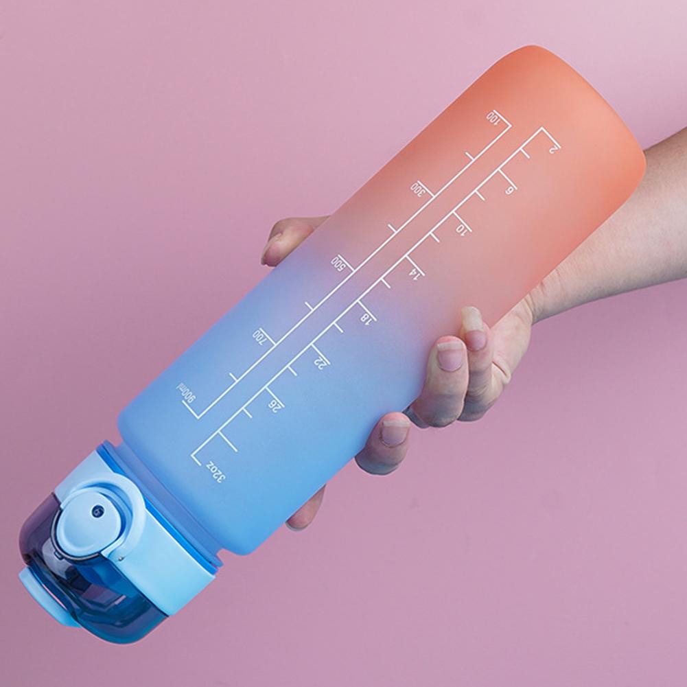 בקבוק מים 1 ליטר עם שיפוע קש בקבוק מי שתייה עמיד בפני דליפות