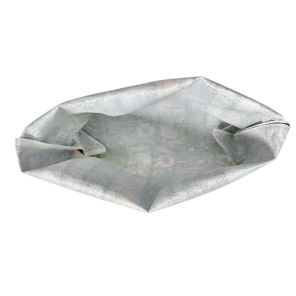 Cute Hedgehog & Floral Design Pouch Lightweight Foldable Travel Cosmetic Bag Zippered Makeup Organizer for Women Toiletry Bags