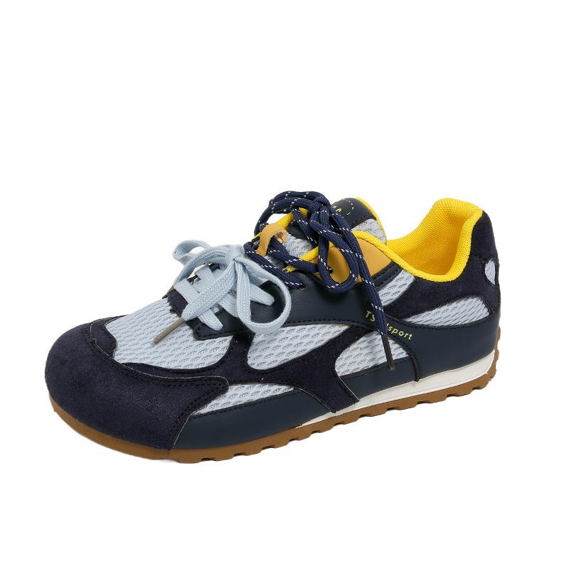 Retro Mesh Breathable Imitation Leather German Training Shoes Women's 2025 Summer New Pair of Shoelaces Versatile Casual Sports Forrest Gump Shoes