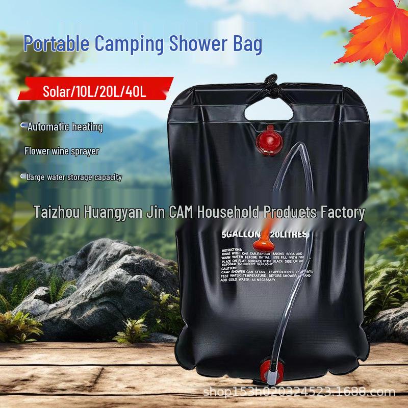 Thickened Portable Solar Shower Bag for Camping and Outdoor Water Storage