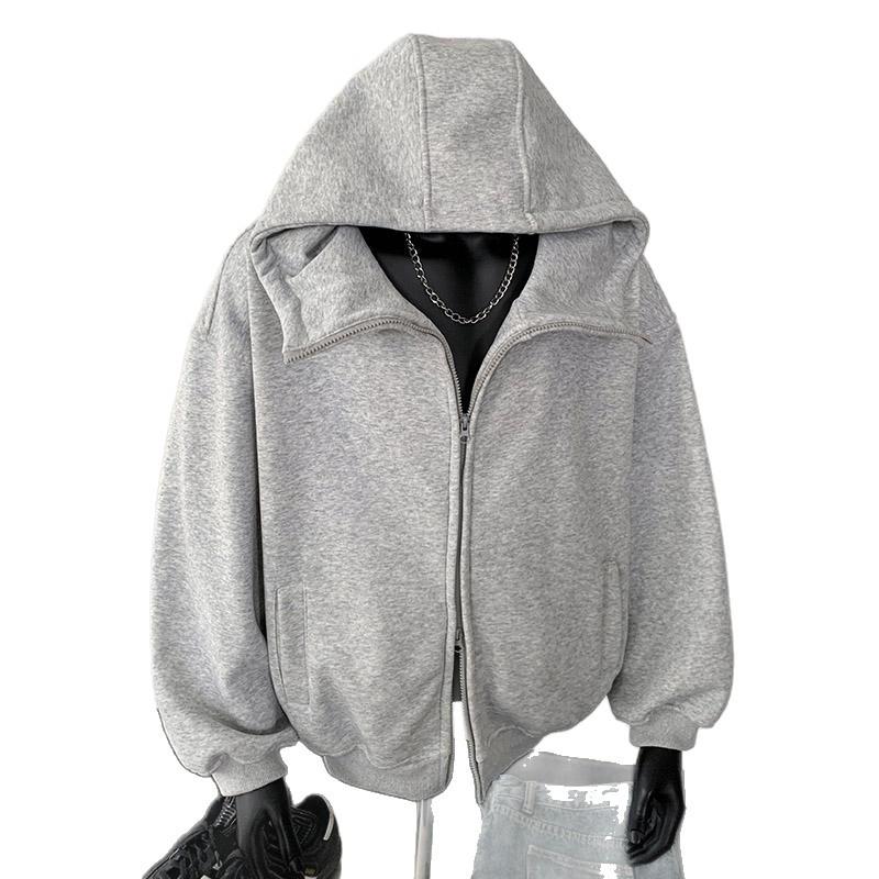 Herrhöst/Vår Trendig Huvtröja med Dragkedja - Lös Casual Ytterplagg