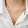 Light Luxury Gold And Steel Color Matching Bamboo Joint Geometric Texture Necklace Titanium Steel Personality Temperament Clavicle Chain
