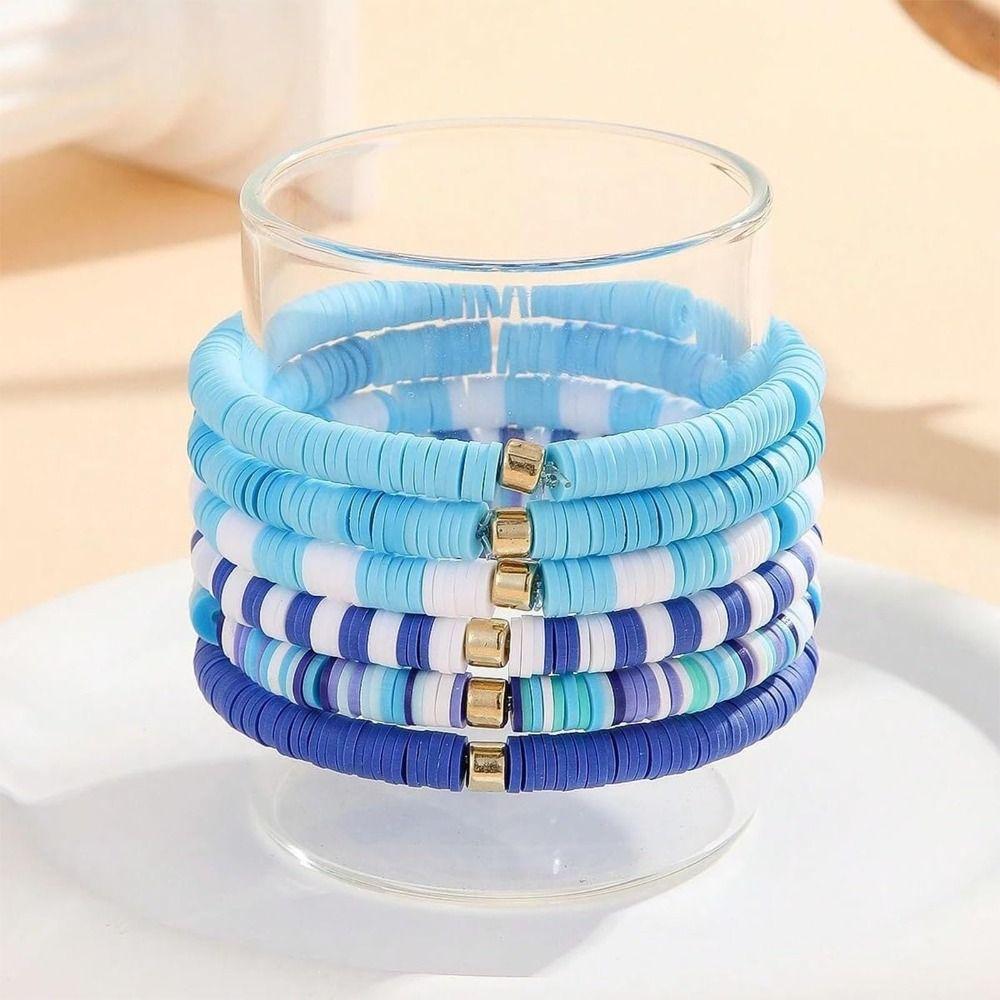Boho Jewelry Friendship Bracelets Soft Ceramic Beaded Bracelet Retro Bangles  for Women Gift