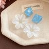 Exaggerated Acrylic Flower Earrings Temperament Ladies Stud Earrings Women Earrings  Spring Summer