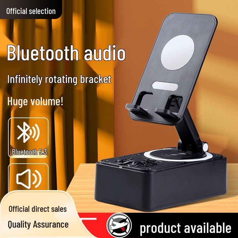 Multifunctional Bluetooth Speaker & Phone Holder: Folding, Rotating Stand for Easy Viewing and Music. Perfect for Lazy Days! Portable and Convenient.