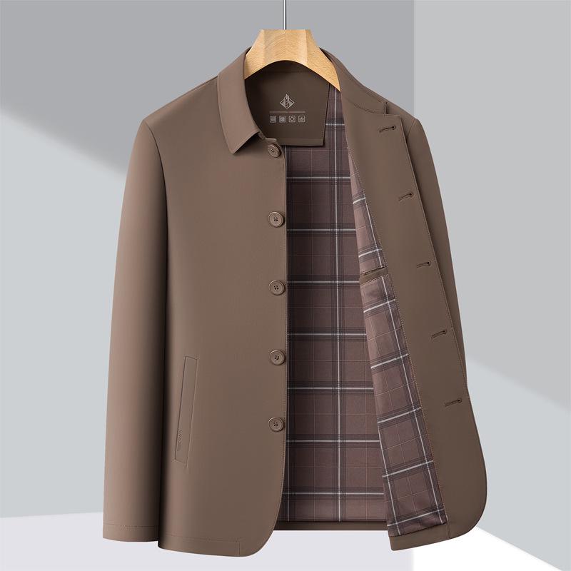 Milk Silk Men's Business Casual Lapel Jacket - Middle-aged High-end, Versatile Outerwear