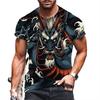 T-shirt z cyfrowym drukiem 3D dla nastolatków i mężczyzn, z krótkim rękawem, wszechstronny, oddychający