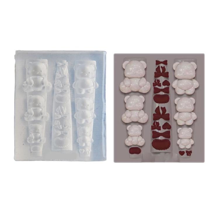 

Flexible Silicone Nail Art Mould for Bear Designs Sturdy and Soft Portable Accessory for Professional or Home Use 1