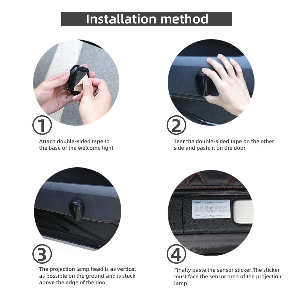 2pcs USB Rechargeable GR Sport Logo Car Door HD LED Lamps Projector Courtesy Welcome Lights For Toyota Corolla Yaris Prius Camry