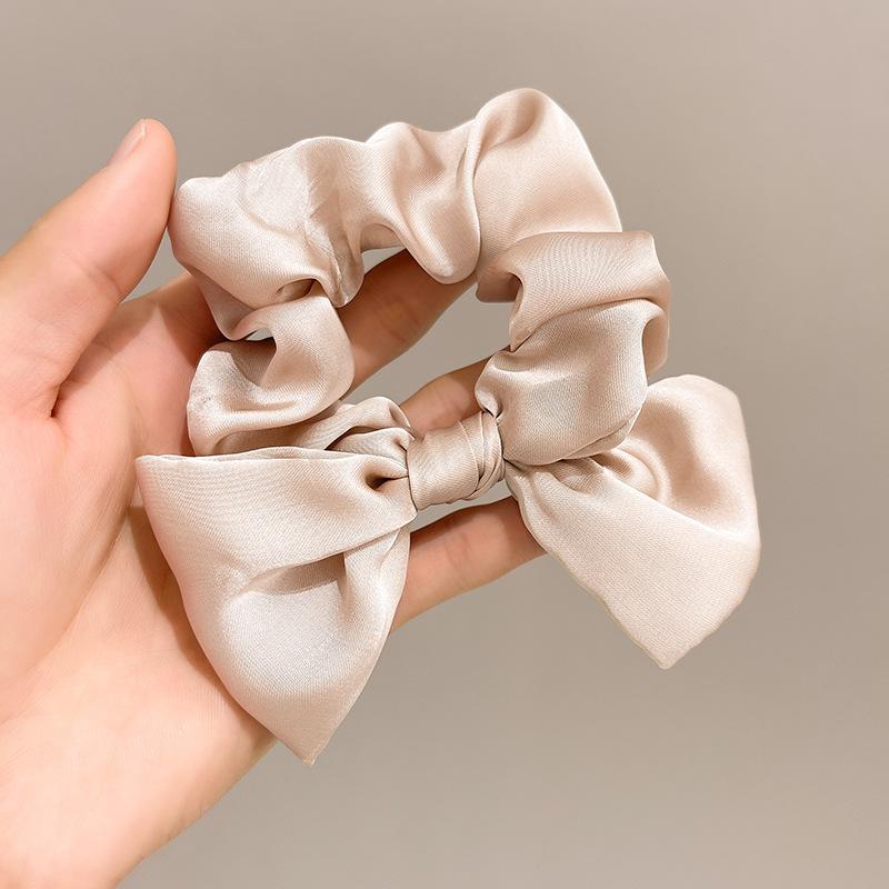Bow Large Intestine Hair Band Korean Satin Headband French Fashion Knotted Hair Rope Headgear Hair Accessories