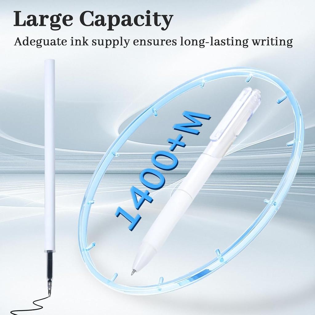 20pcs of Quick-Drying Retractable Gel Pens Available in Black And White, Suitable for Office Use And Student Stationery