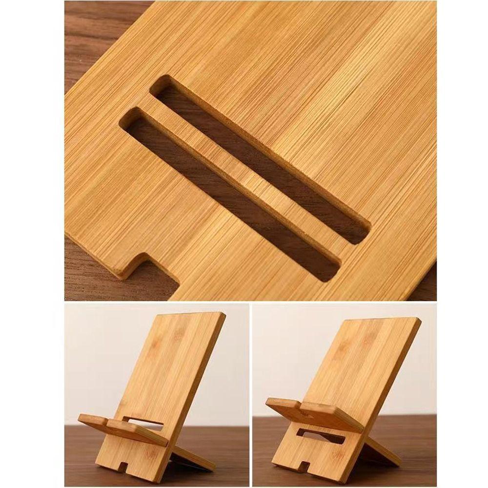 Multi-Functional Wooden Phone Stand Solid Wood Mobile Phone Support Tablet Mount Desktop Use