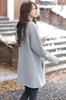 Necoat Long Long Light Size L Women's Hoodie, Fleece-Lined, Sleeves, Fall/Winter, Gray,