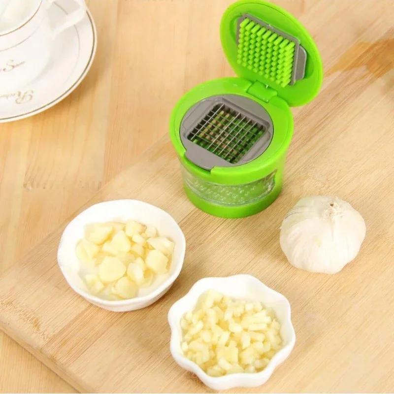1PC Stainless Steel Garlic Press Multifunctional Manual Vegetable Mincer Slicer Dicer Grater Chopper for Kitchen Vegetable Fruit