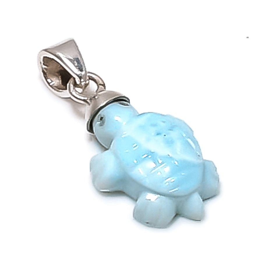 

Natural Larimar Gemstone Handmade 925 Sterling Silver Jewelry Pendant 1.06 h0q47