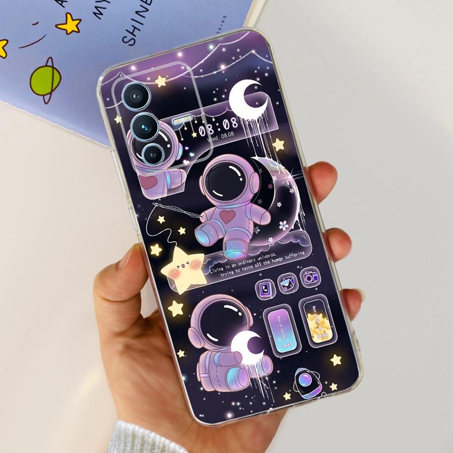 For Vivo V23 Pro V2132 Case For Vivo V23 5G V2130 V2303 Cover Fashion Flower Clear Silicone Phone Case For Vivo V23e V 23 Bumper