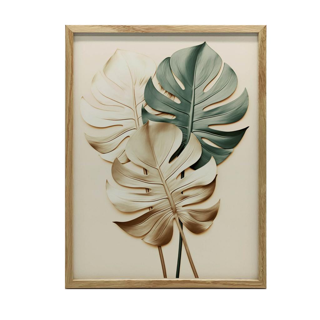 Złota Monstera Złota Monstera, 40X50 Cm, Bez Ramy, Papier Matowy 230 Gsm