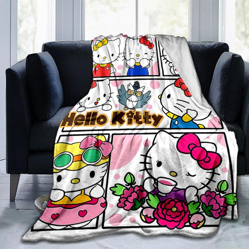 1pc Hello Kitty Collection Blanket, Soft Throw Blanket, Perfect for Couch or Travel Use, Living Room, Travel, Camping, Car Blankets, Beach, Office Nap